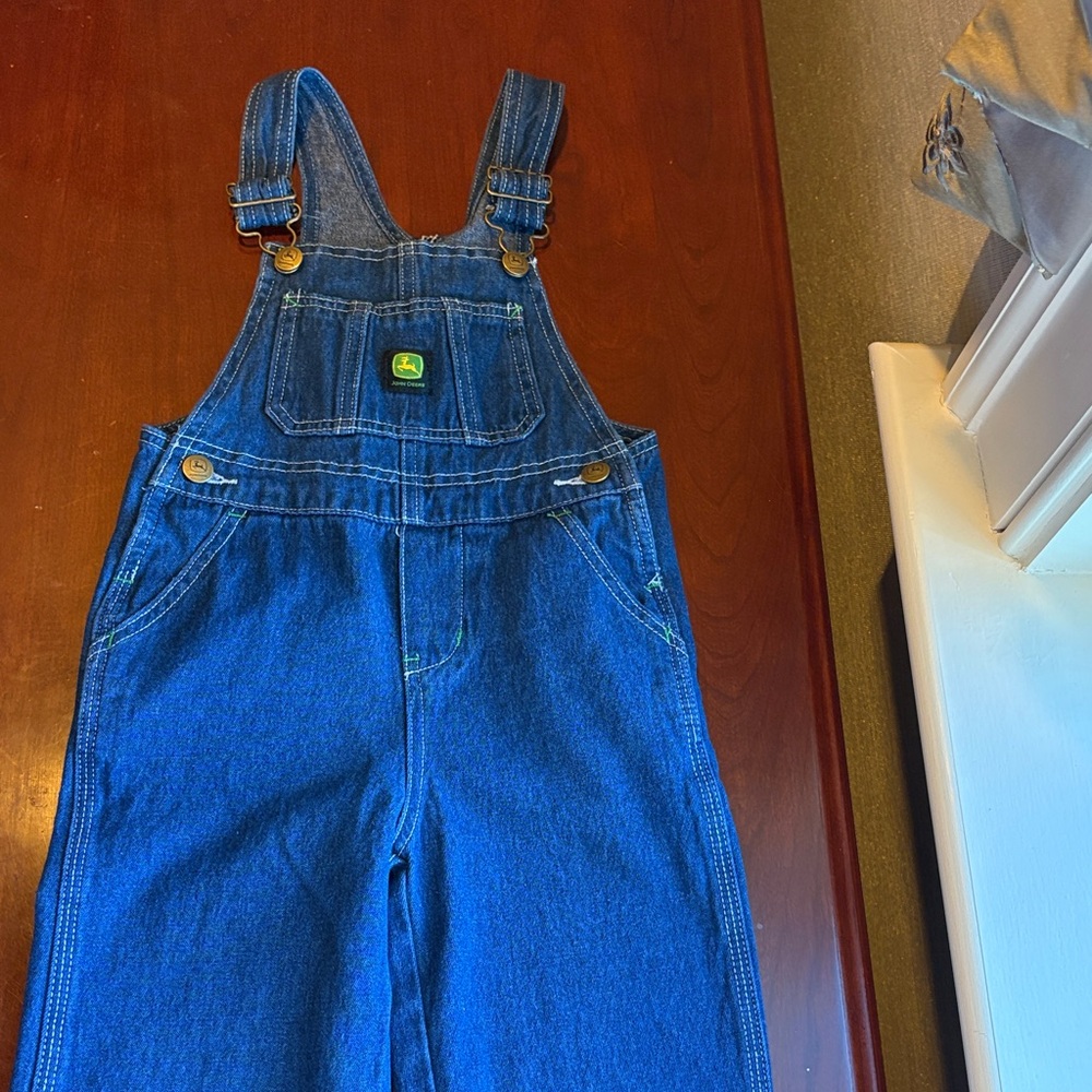 John Deere Blue Overalls with Gray Tractor Shirt